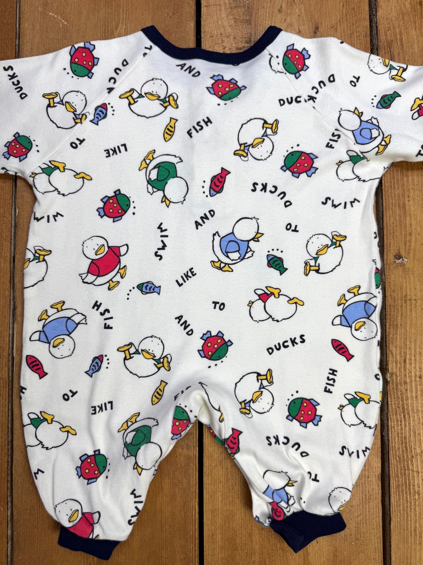 Vintage 90s duck baby romper. Handpicked for Bee Tiny kids vintage.