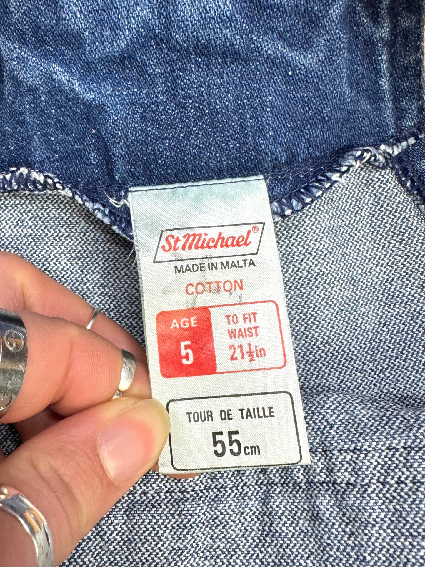 Vintage 90s Kids St.Michael Denim Dungarees | 5 Years