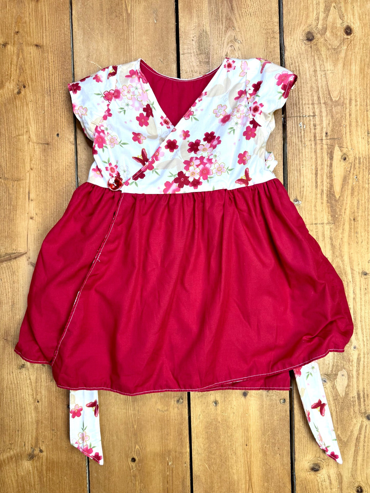 Handmade reversible floral toddler dress