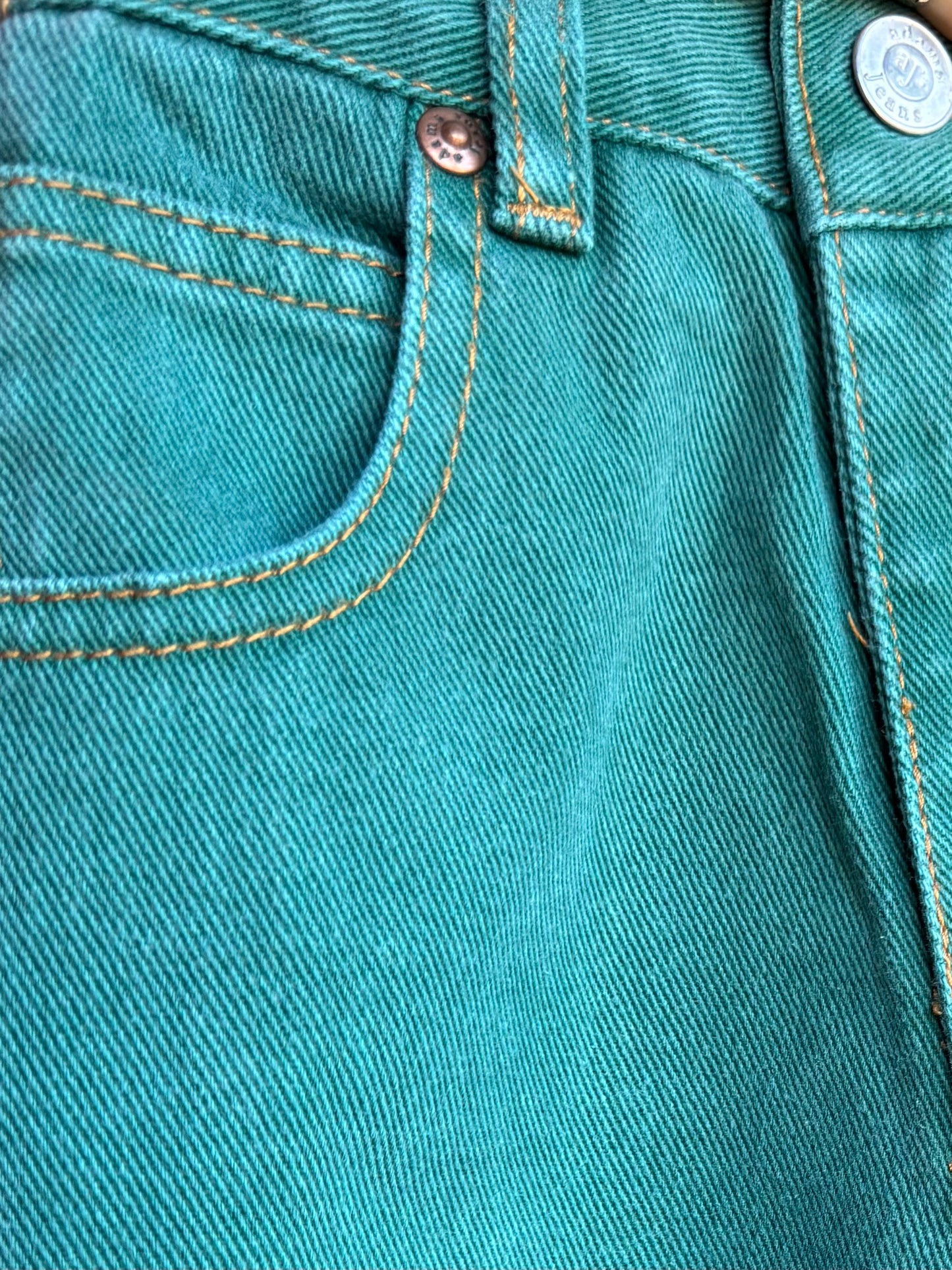 Vintage 90s AJ's Kids Green Denim Jeans | 6 Years
