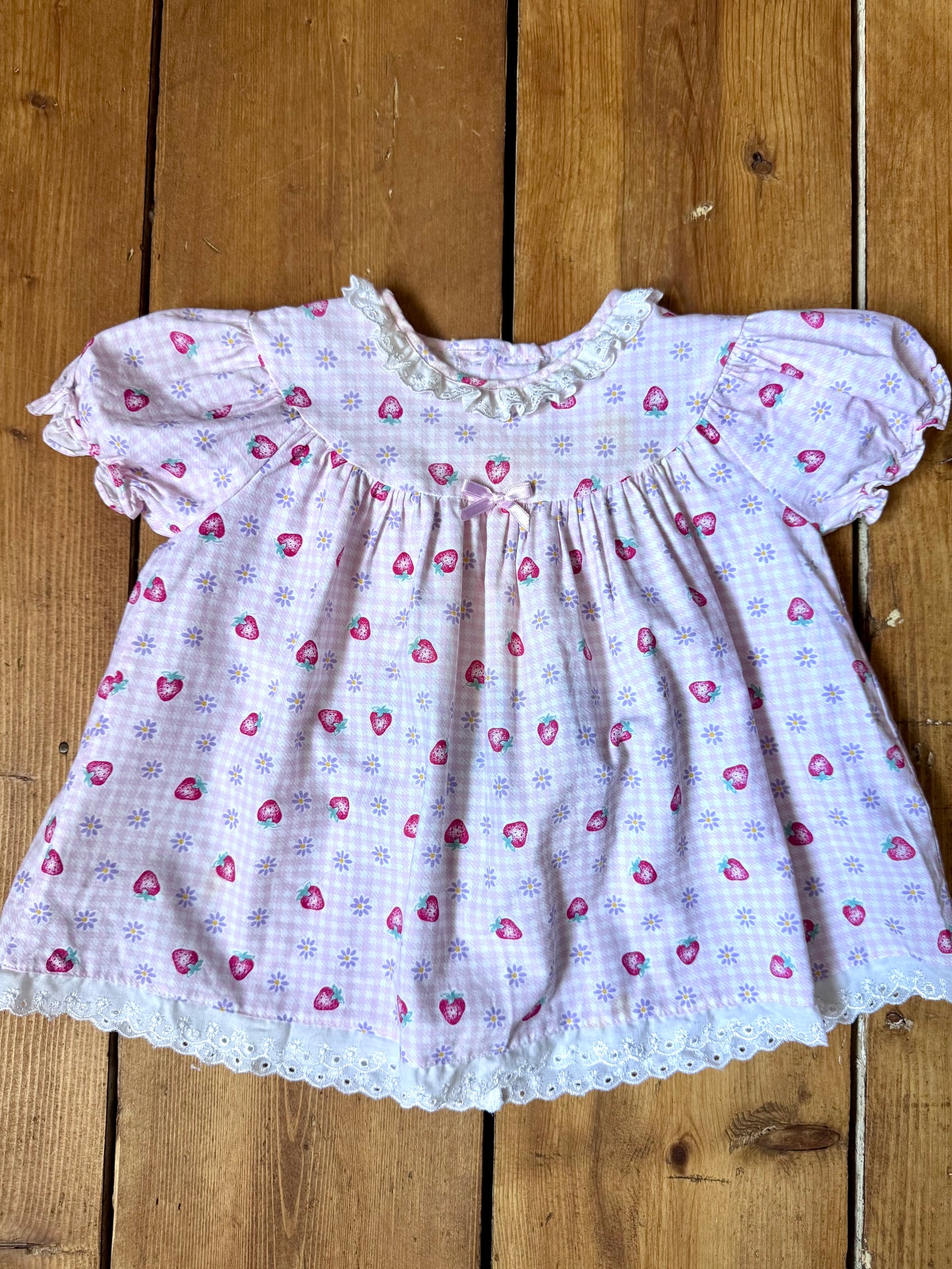 Vintage Strawberry Print Baby Set | 6-12 Months