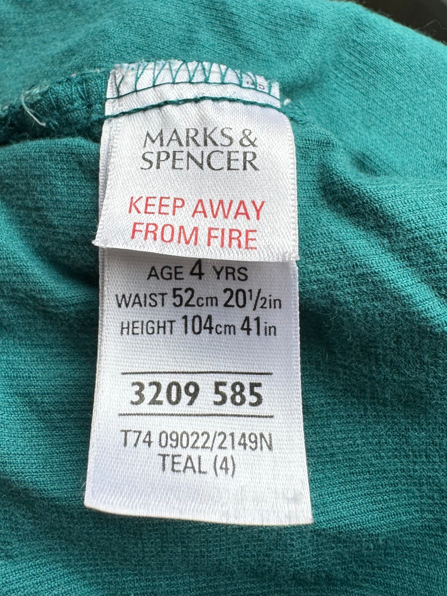 Kids M&S Green Corduroy Floral Skirt | 4 Years