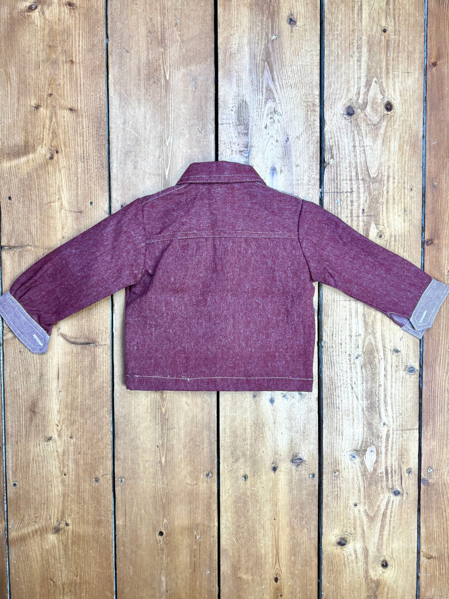 Vintage 70s Cuckoo Kids Brown Denim 2 Piece Set | 1-2 Years