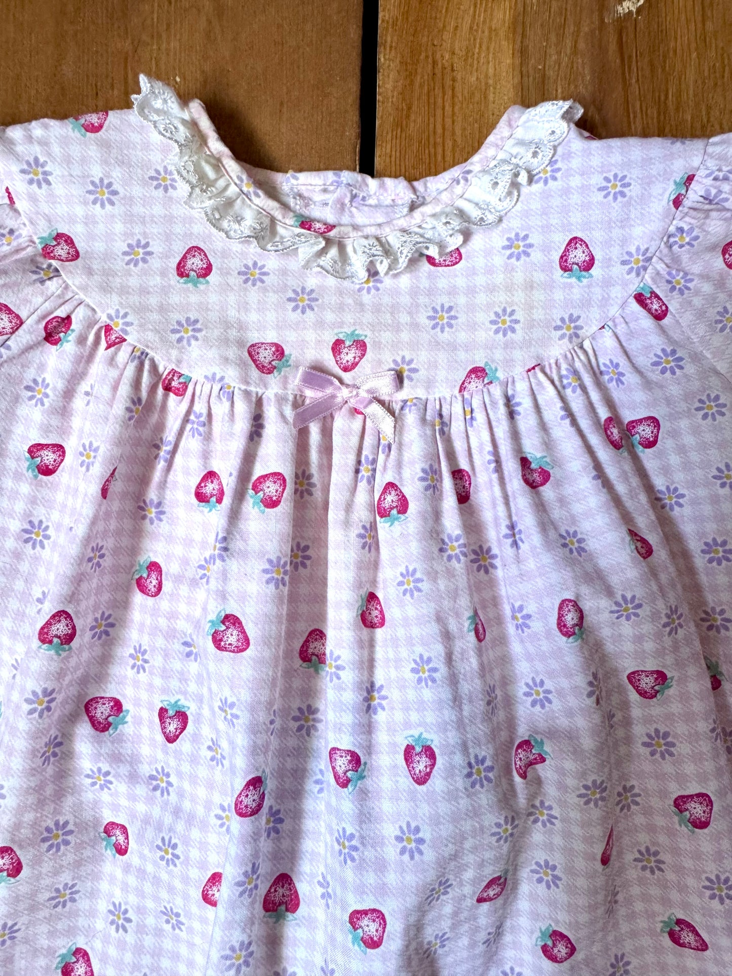 Vintage Strawberry Print Baby Set | 6-12 Months