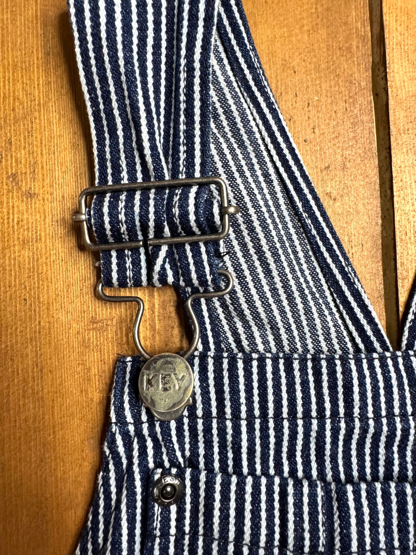 Navy Striped KEY Dungarees | 6 Years
