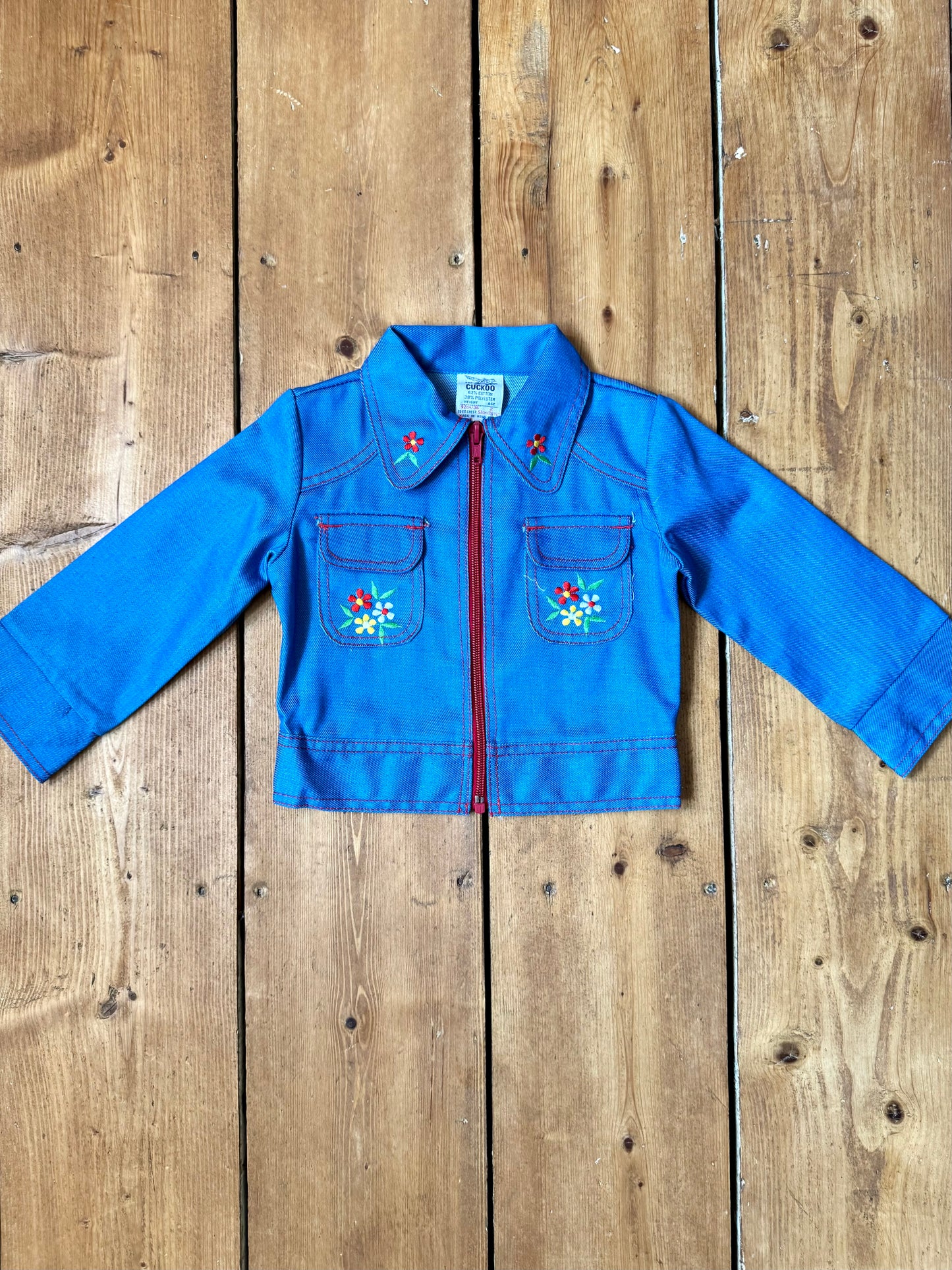 Vintage 70s Cuckoo Blue Floral Co-ord | 2 Years