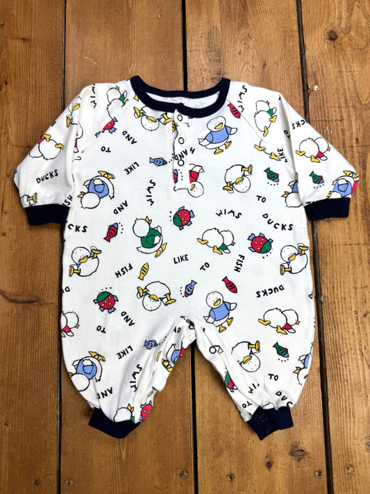 Vintage 90s duck baby romper. Handpicked for Bee Tiny kids vintage.