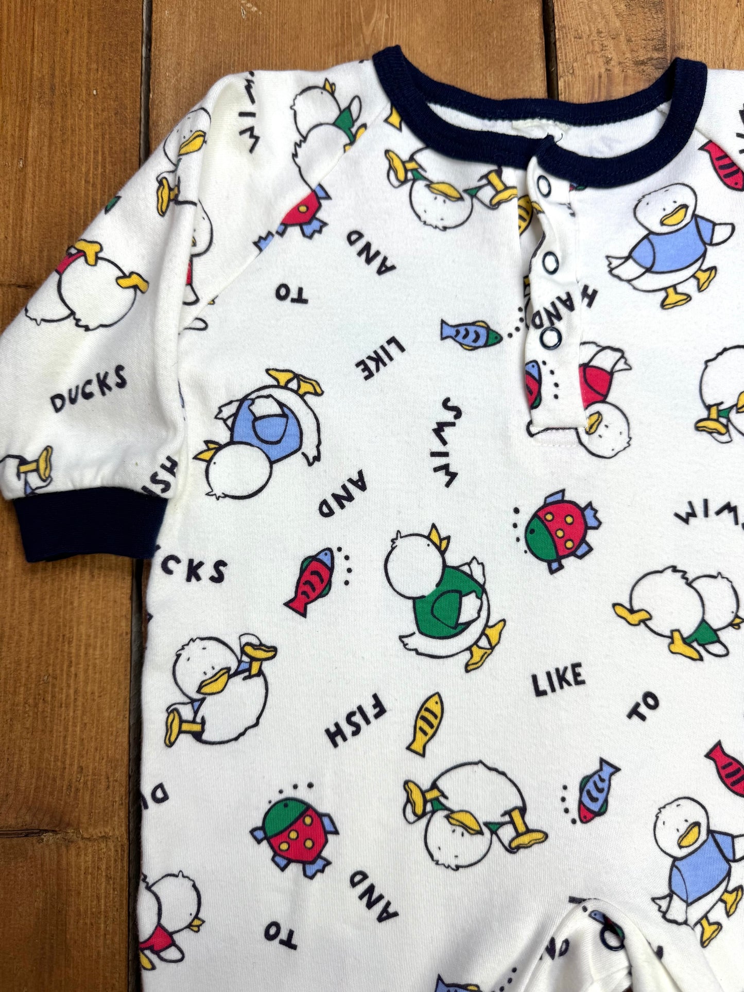 Vintage 90s duck baby romper. Handpicked for Bee Tiny kids vintage.