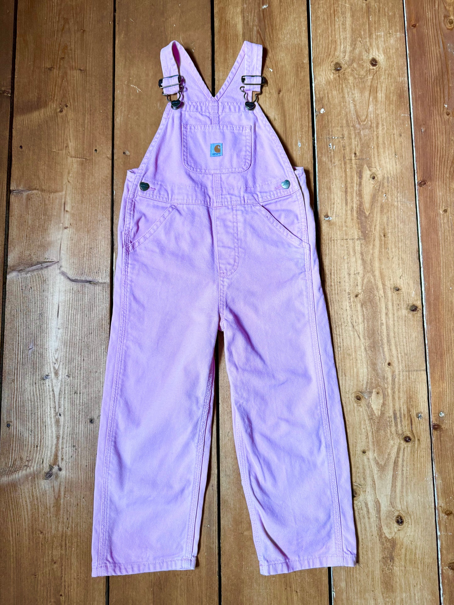 Pink carhartt dungarees age 4 years. Handpicked for Bee Tiny kids vintage.
