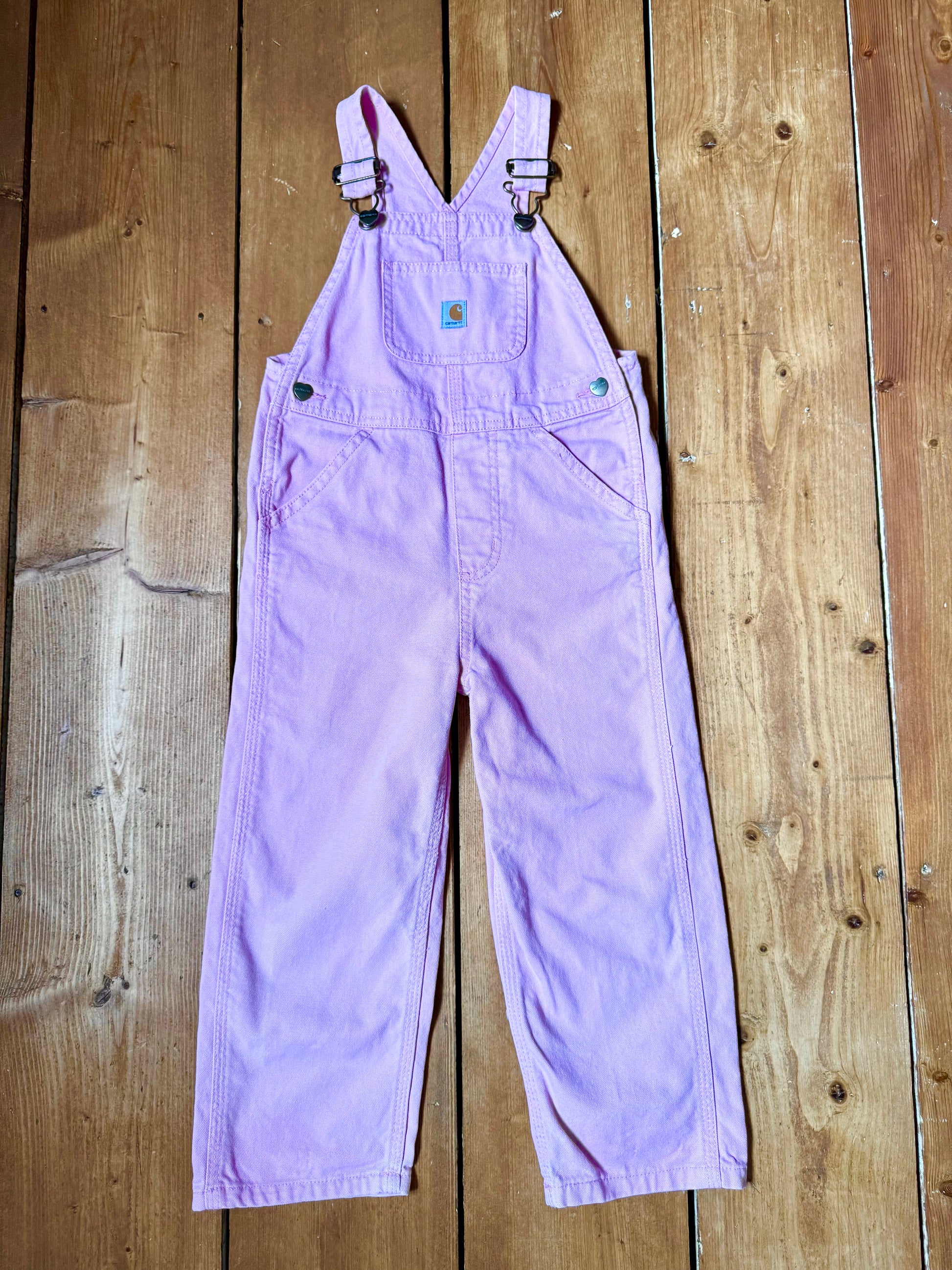 Pink carhartt dungarees age 4 years. Handpicked for Bee Tiny kids vintage.