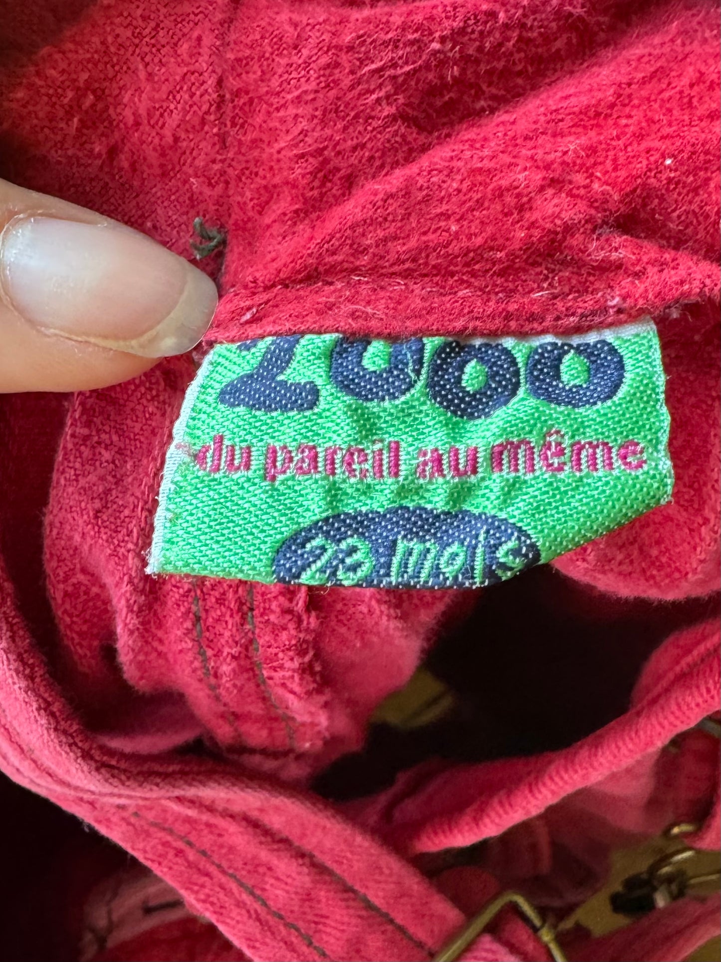 Vintage DPAM Raspberry Red Dungarees | 1-2 Years