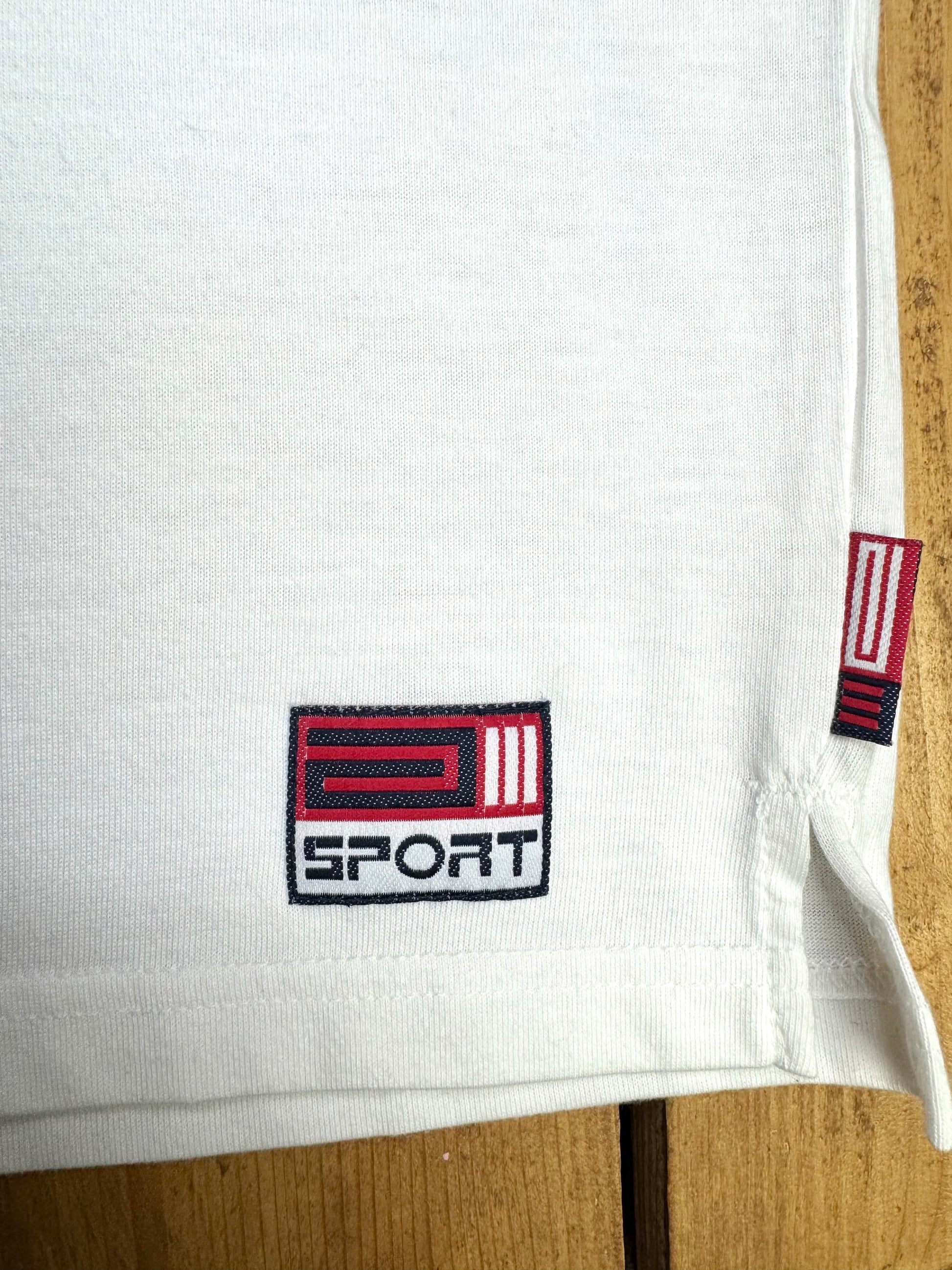 Vintage 90s Adams white sports t-shirt. Age 8 years. Handpicked for Bee Tiny kids vintage.