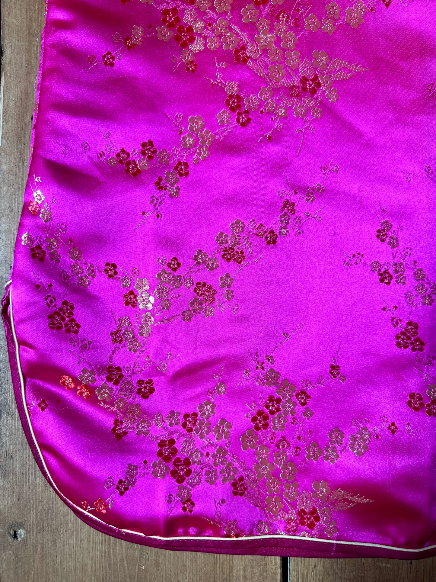 Vintage 90s pink satin qipao dress. Y2K childrens occasion wear. Age 4 years. Handpicked for Bee Tiny kids vintage. 