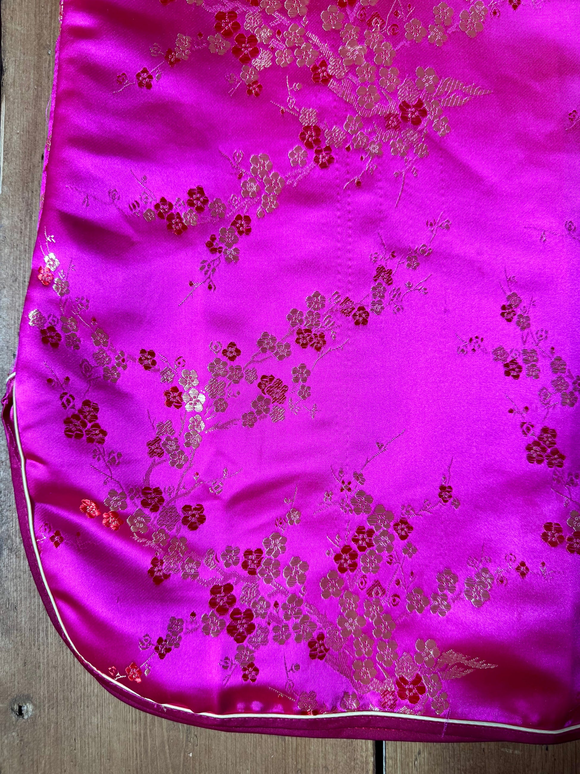 Vintage 90s pink satin qipao dress. Y2K childrens occasion wear. Age 4 years. Handpicked for Bee Tiny kids vintage. 