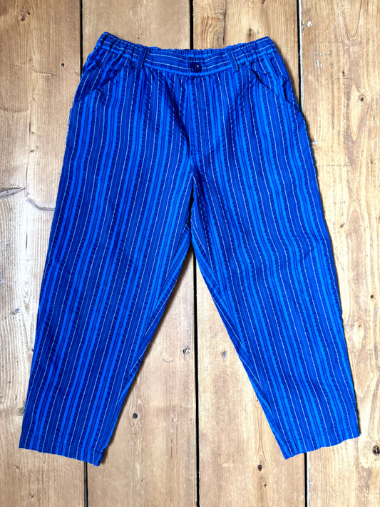 Vintage 90s BHS Blue striped kids trousers age 4-5 years. Handpicked for Bee Tiny kids vintage.
