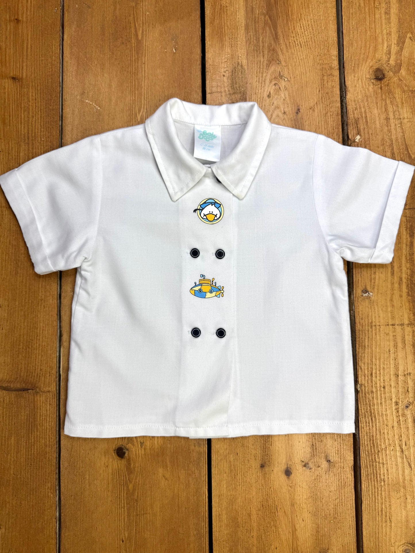 Vintage 90s Nautical 2 Piece Dungaree Set | 12-18 Months