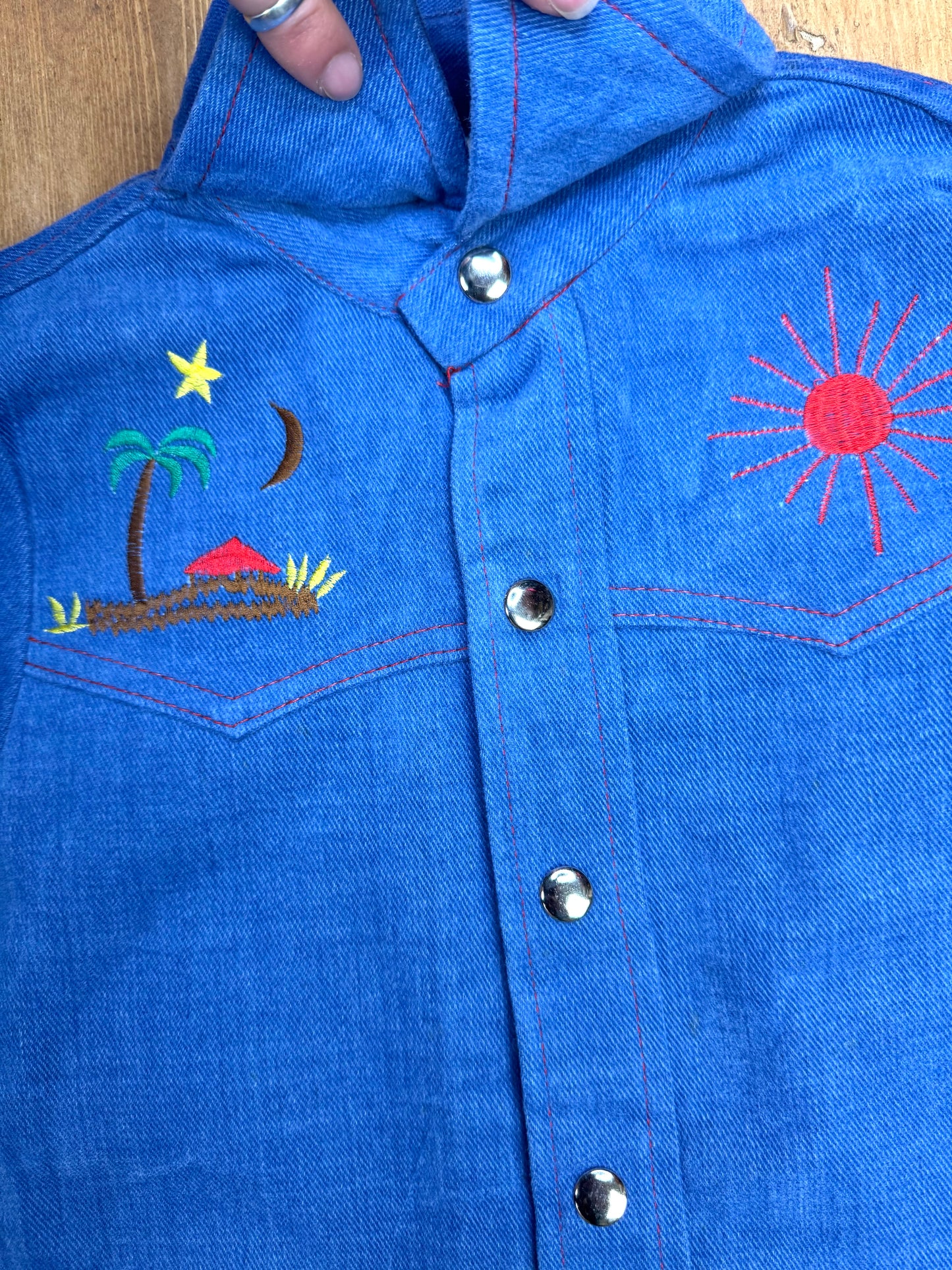 Vintage 70s Kids Matching Denim Set | 8-9 Years