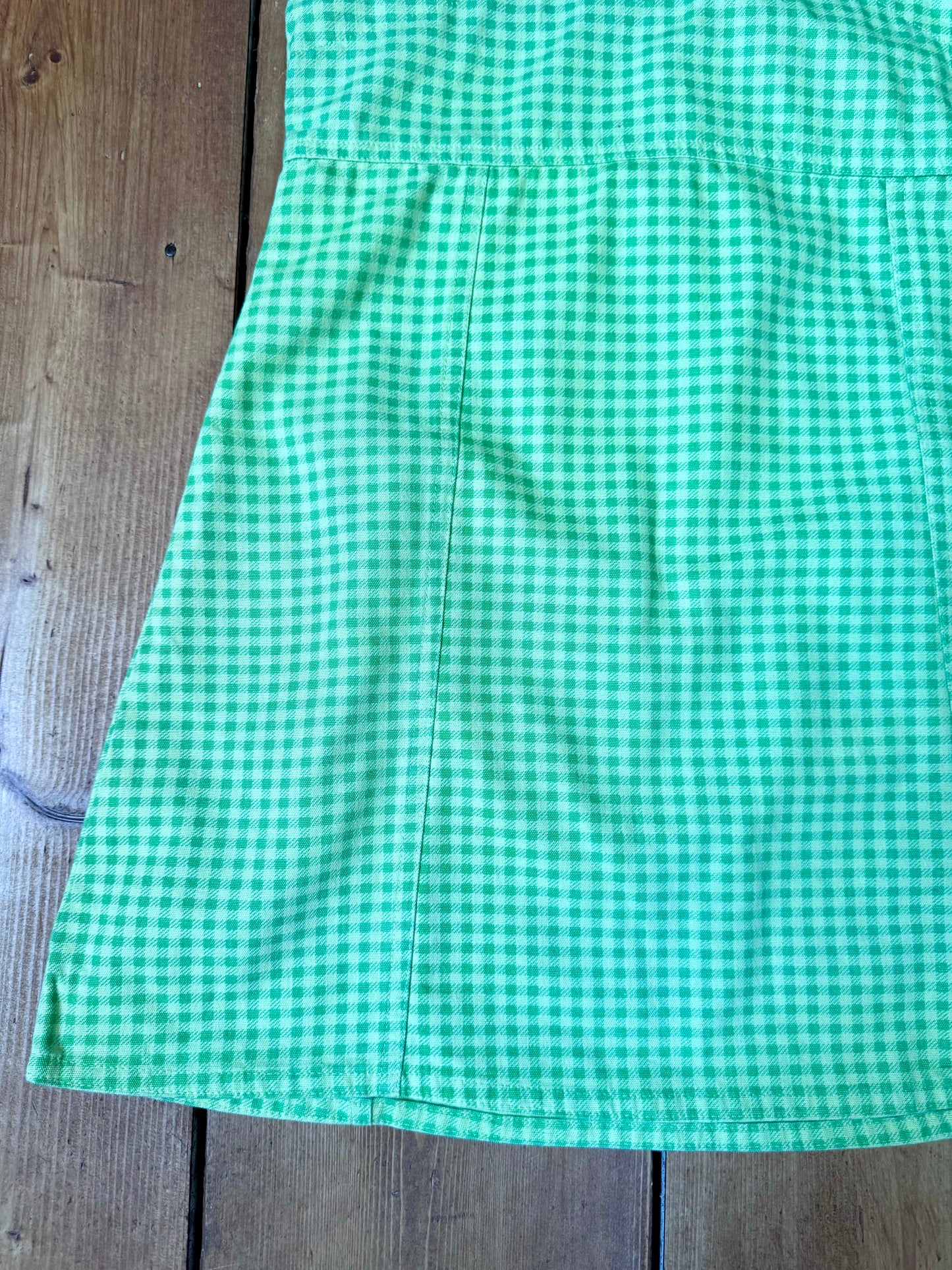 Vintage 90s Brooker Green Gingham Denim Dress | 5 Years