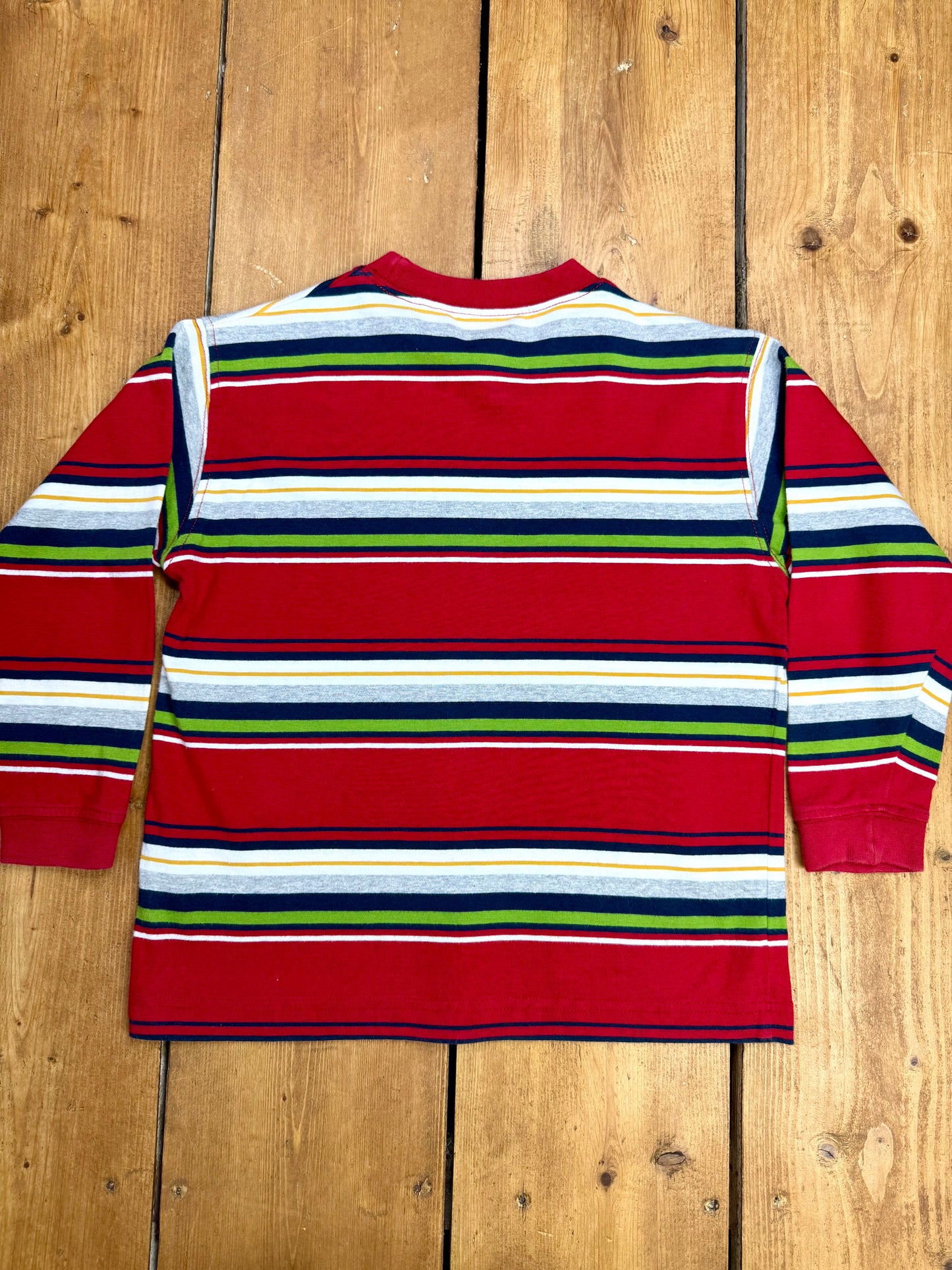 Vintage Y2K Kids Red Striped Long Sleeve Top | 4-5 Years