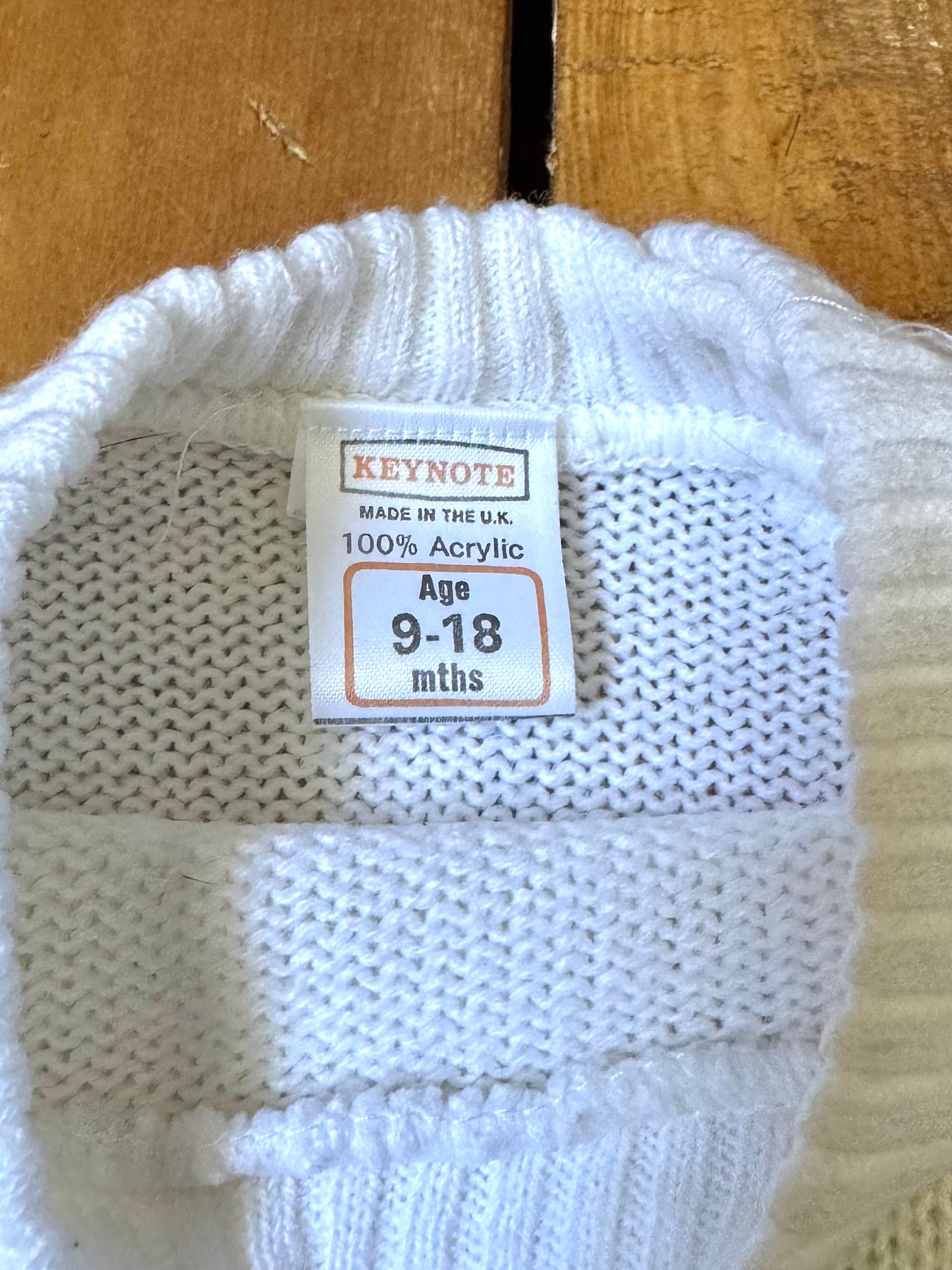 Vintage Handknit Kids Elephant Jumper | 9-18 Months