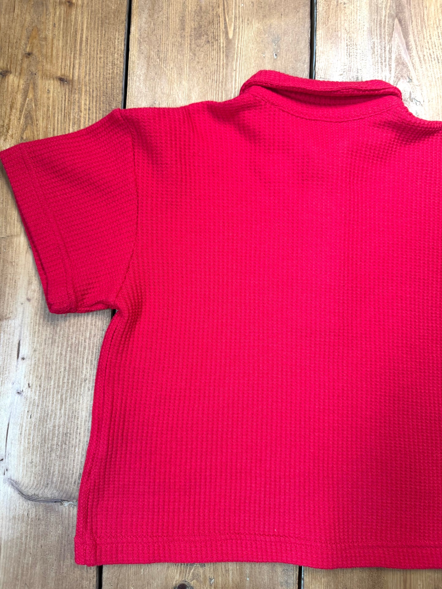 Vintage 90s St.Michaelred waffle kids polo top. Age 2-3 years. Handpicked for Bee Tiny kids vintage. 