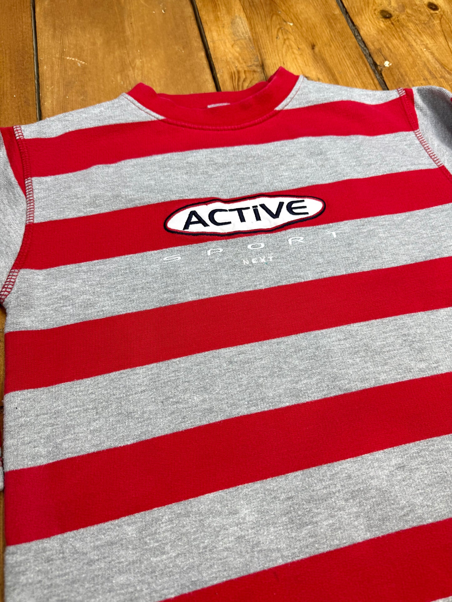 Vintage 90s Next Striped Active Sport Sweatshirt | 5-6 Years