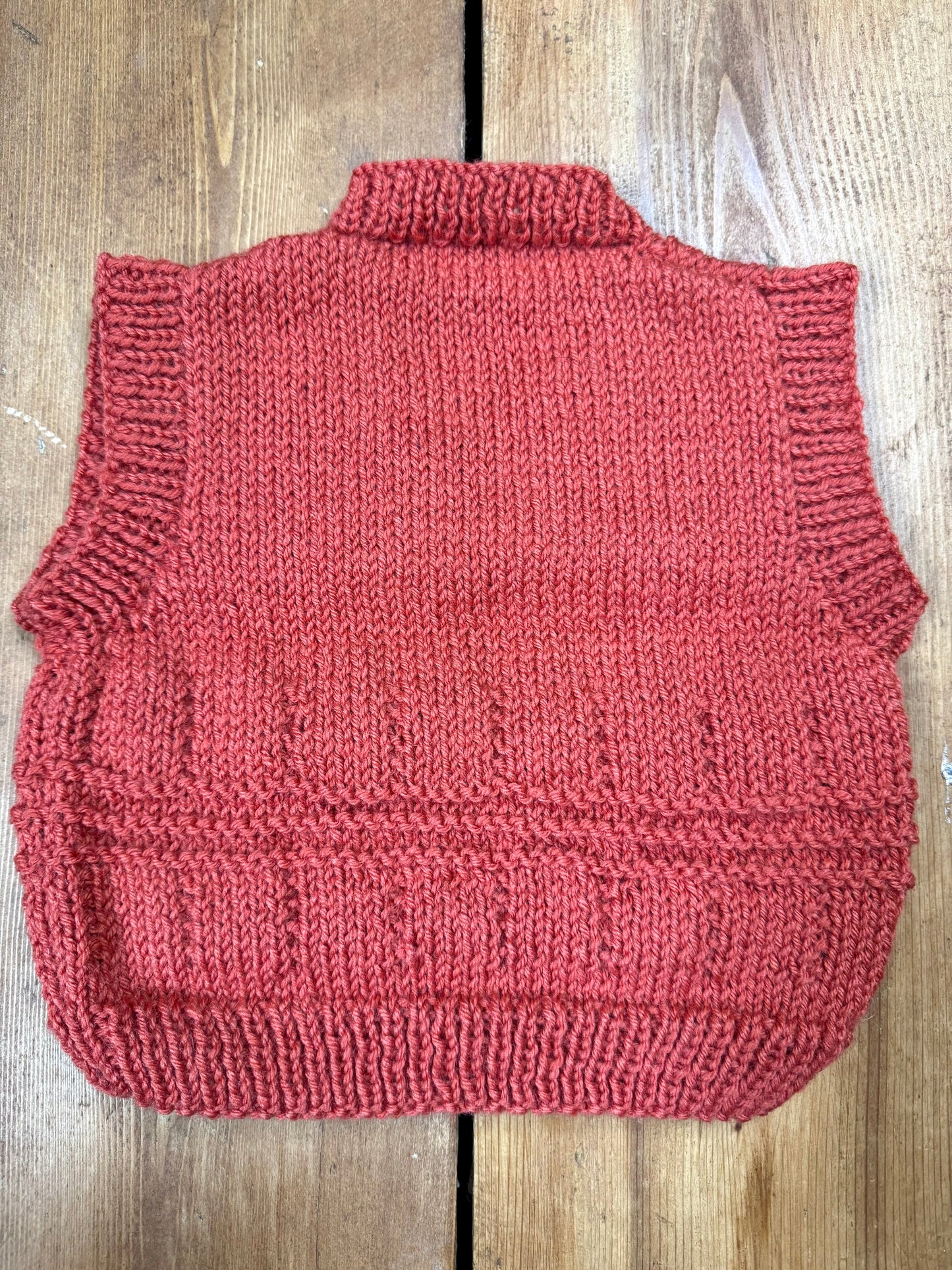 Handknitted Orange Sweater Vest | 1 Years