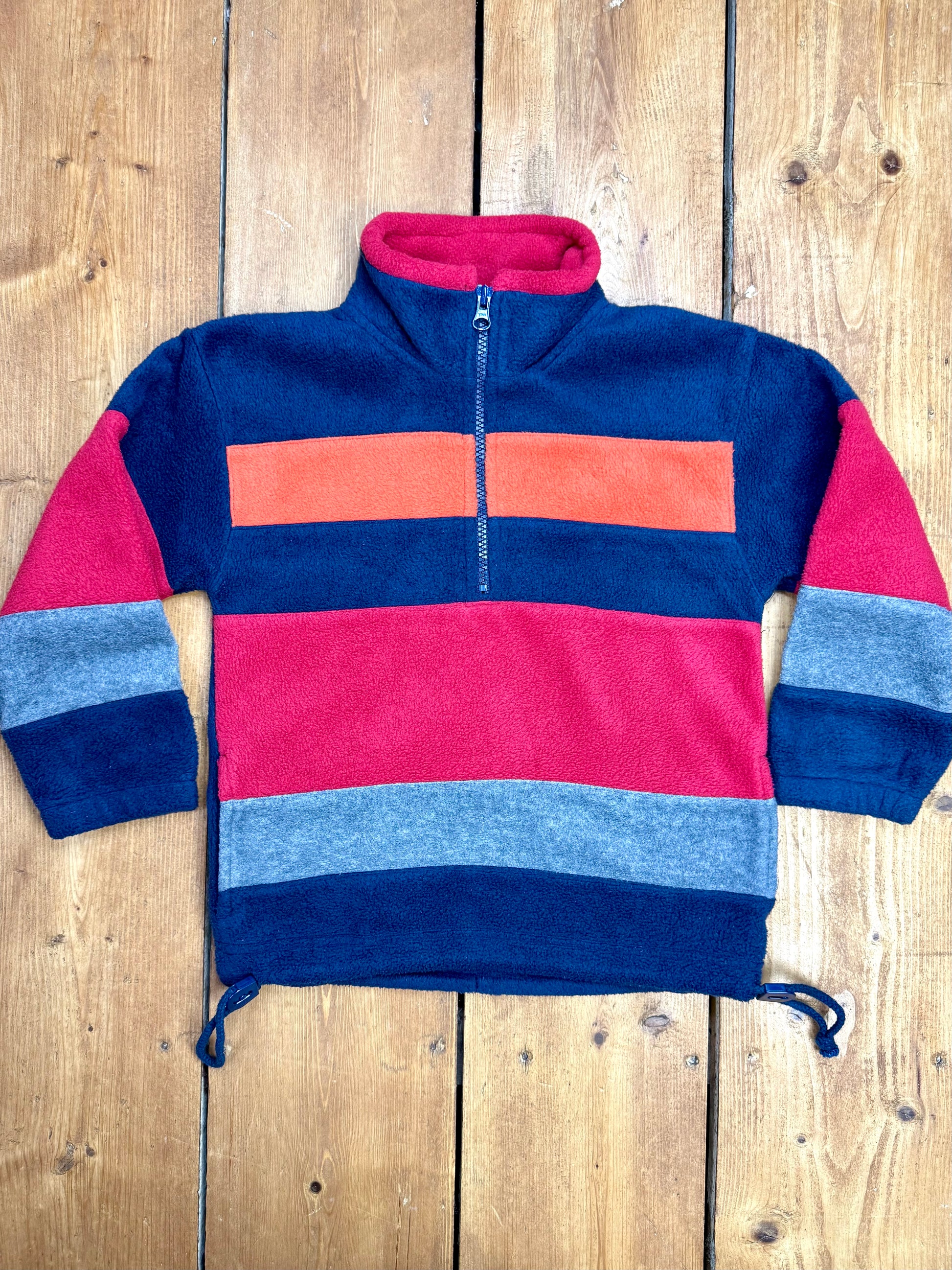 Vintage BHS 90s colourblock striped kids fleece. Age 4 years. Handpicked for Bee Tiny kids vintage.