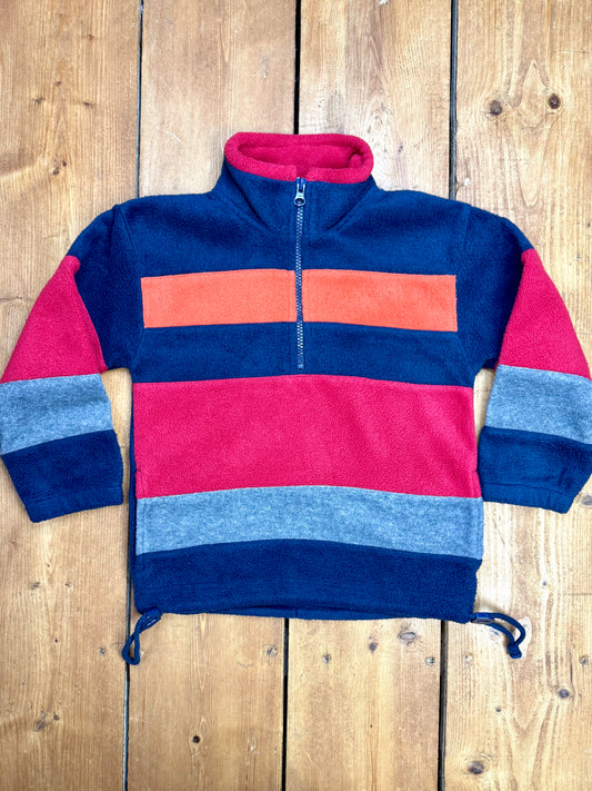 Vintage BHS 90s colourblock striped kids fleece. Age 4 years. Handpicked for Bee Tiny kids vintage.