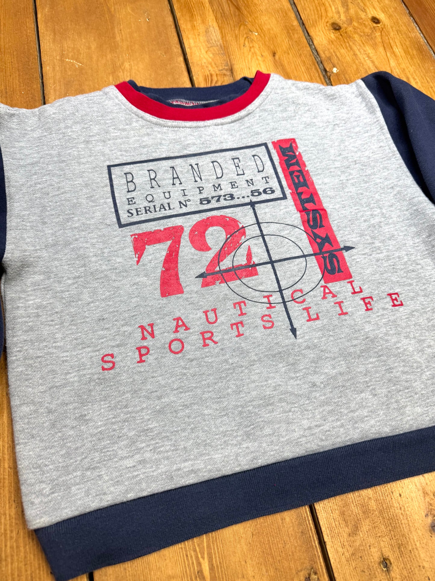 Vintage Y2K Initials Nautical Grey Sweatshirt | 5-6 Years