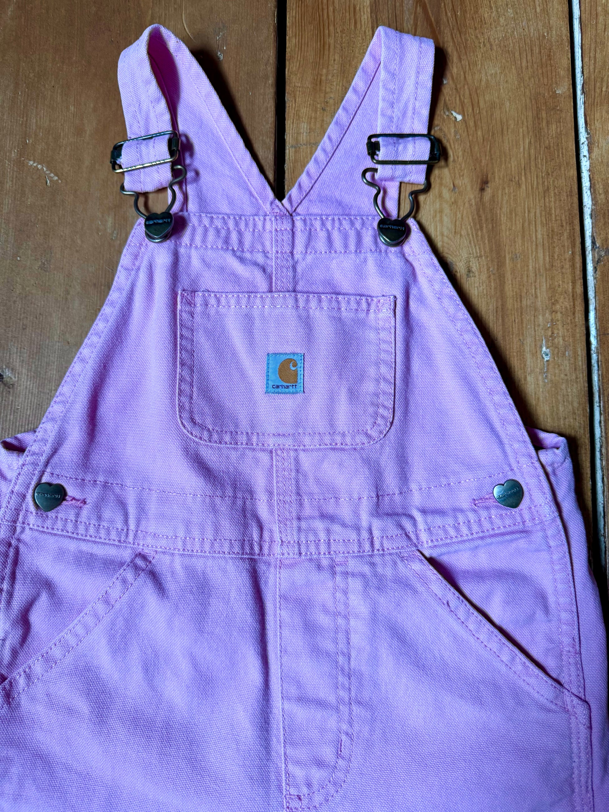 Pink carhartt dungarees age 4 years. Handpicked for Bee Tiny kids vintage.