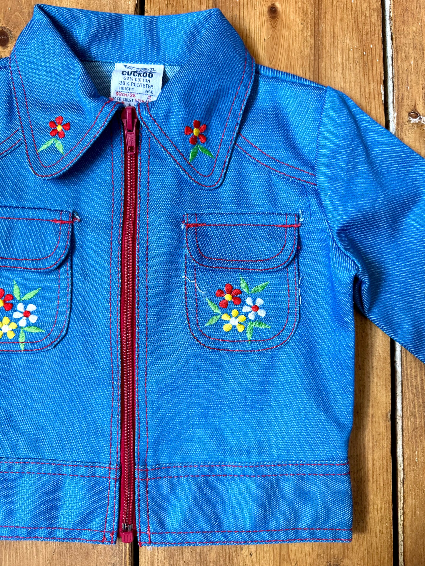 Vintage 70s Cuckoo Blue Floral Co-ord | 2 Years