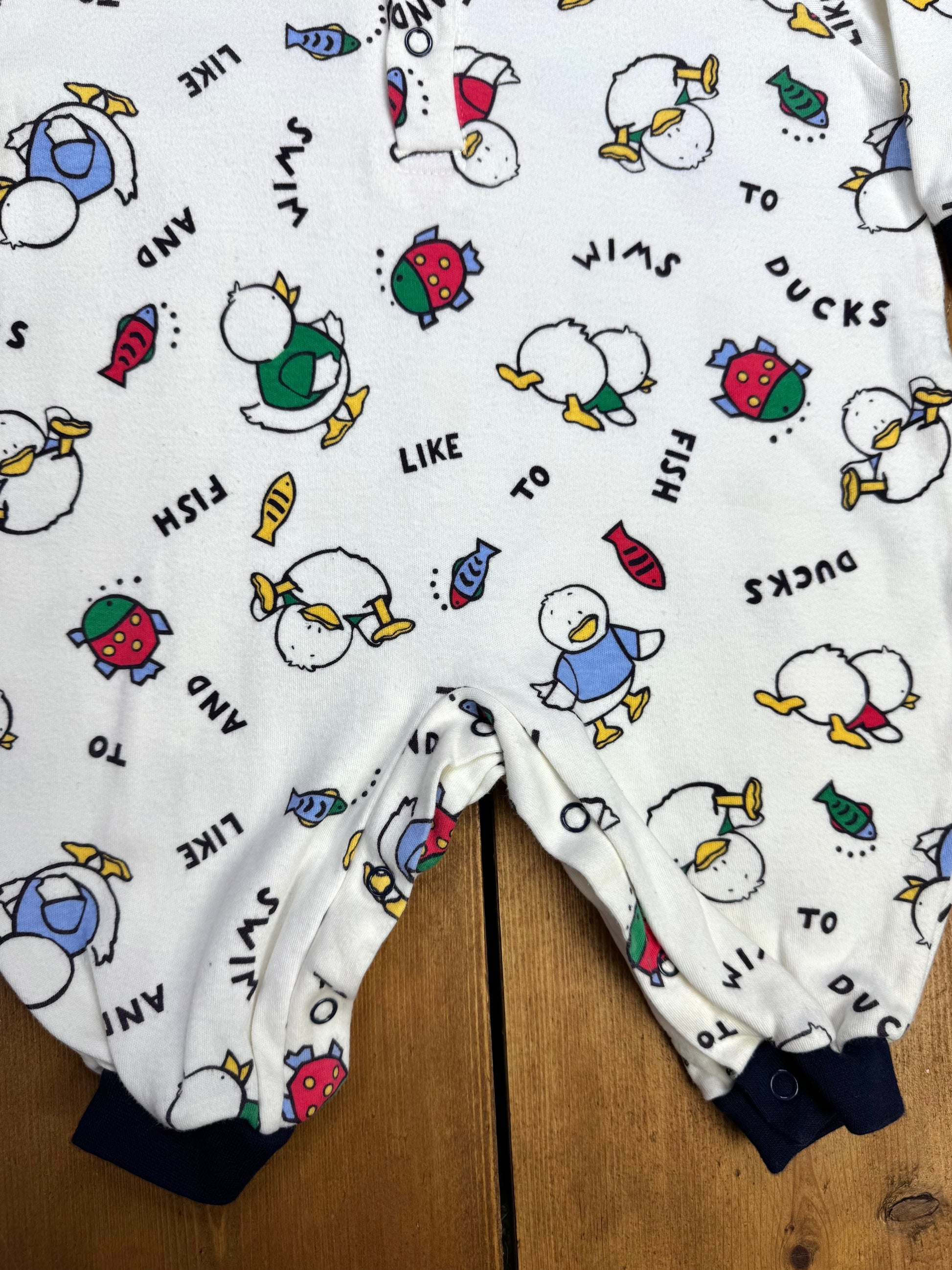 Vintage 90s duck baby romper. Handpicked for Bee Tiny kids vintage.