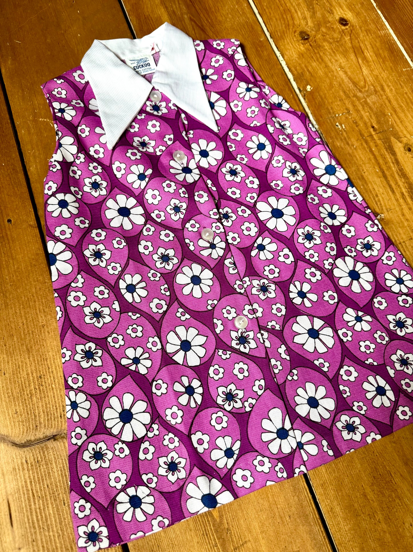 Vintage 70s Cuckoo Purple Floral Dress | 3 Years