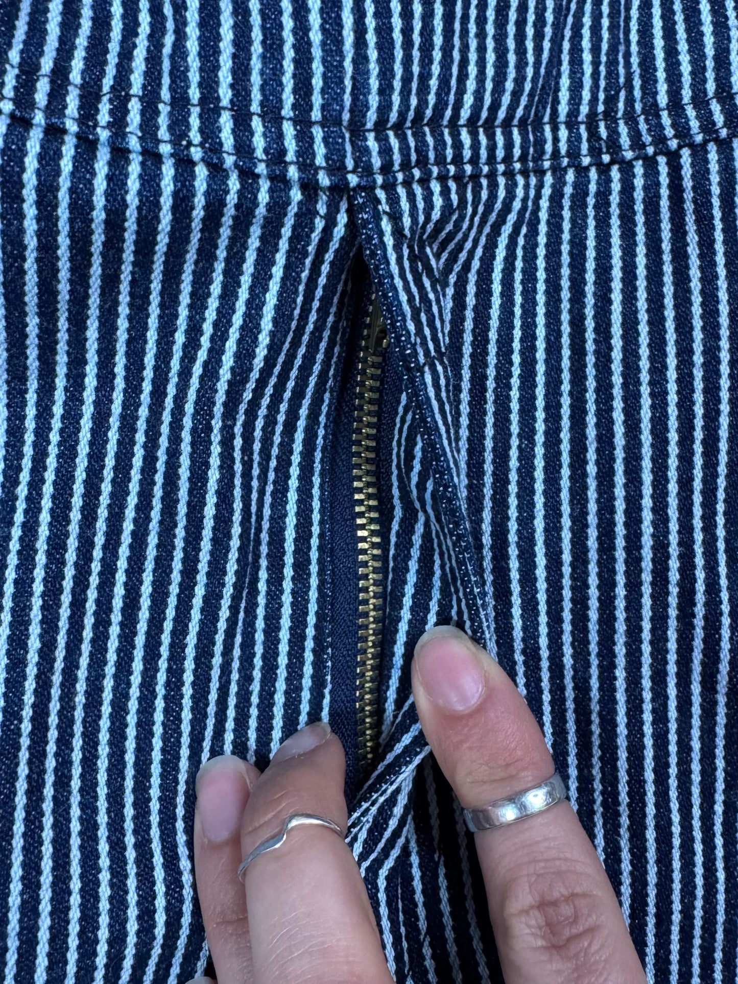 Navy Striped KEY Dungarees | 6 Years