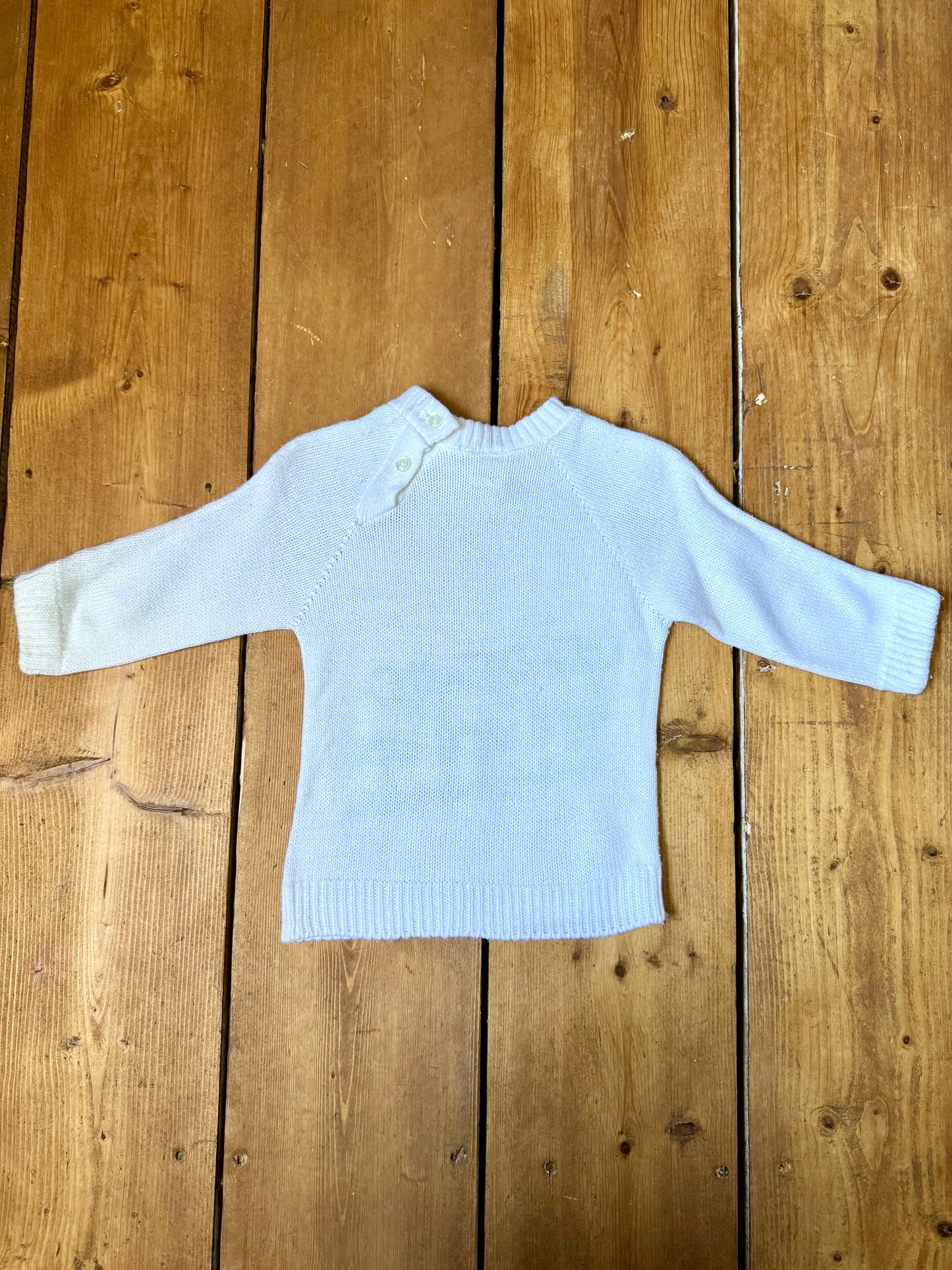 Vintage Handknit Kids Elephant Jumper | 9-18 Months