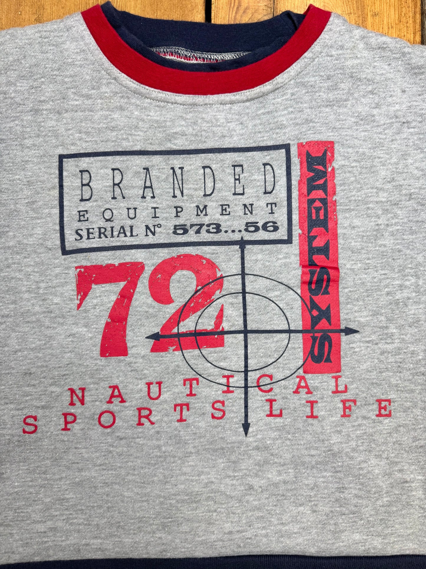 Vintage Y2K Initials Nautical Grey Sweatshirt | 5-6 Years