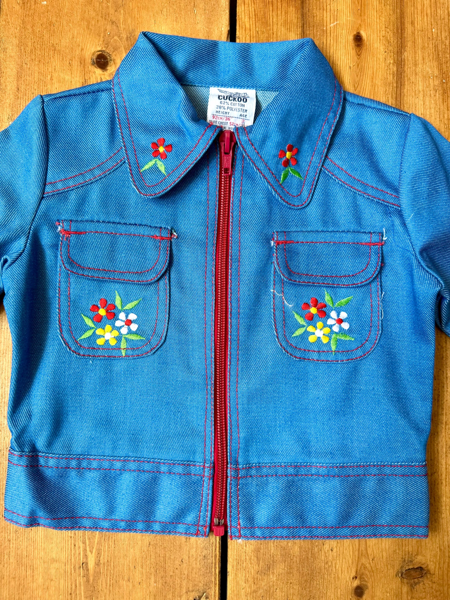 Vintage 70s Cuckoo Blue Floral Co-ord | 2 Years