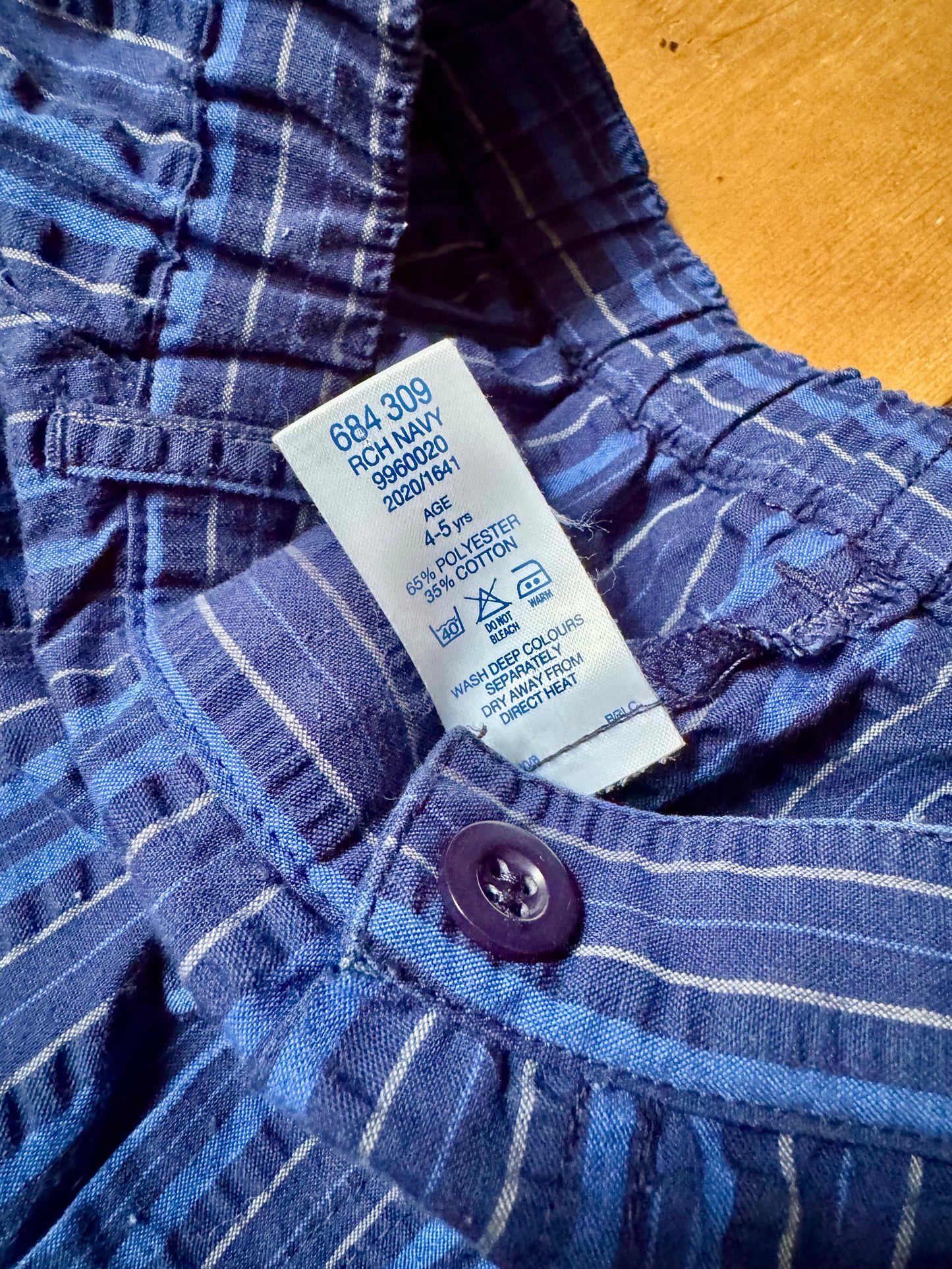 Vintage BHS Blue Striped Trousers | 4-5 Years