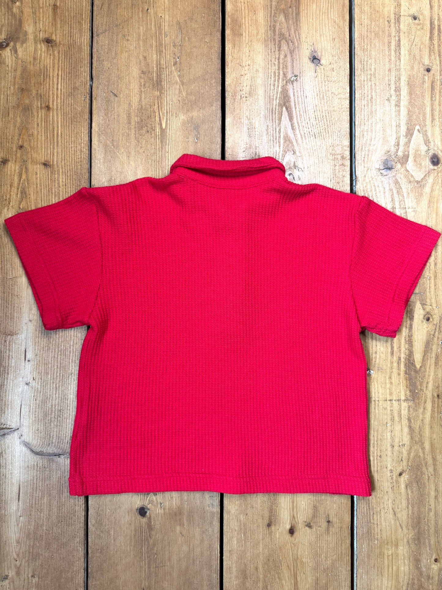 Vintage 90s St.Michaelred waffle kids polo top. Age 2-3 years. Handpicked for Bee Tiny kids vintage. 