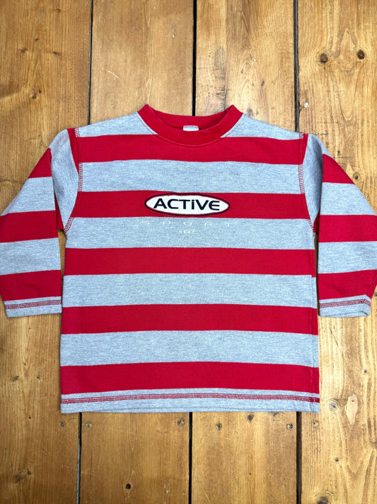 Vintage 90s Next Striped Active Sport Sweatshirt | 5-6 Years