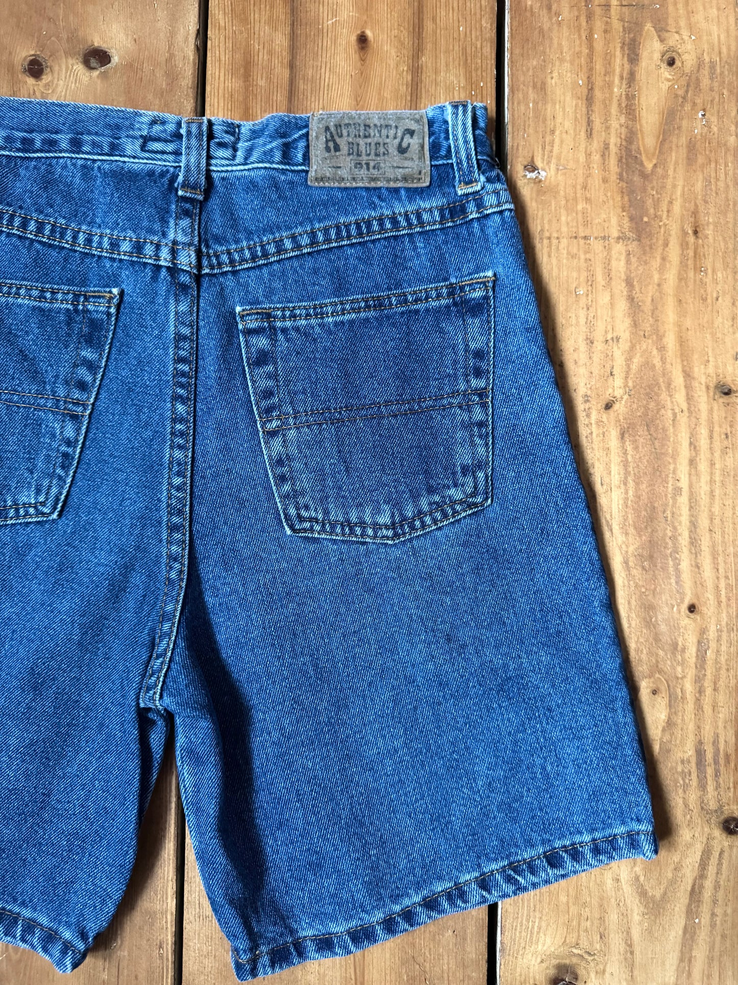 Vintage 90s Authentic Blues Denim Jean Shorts | 28