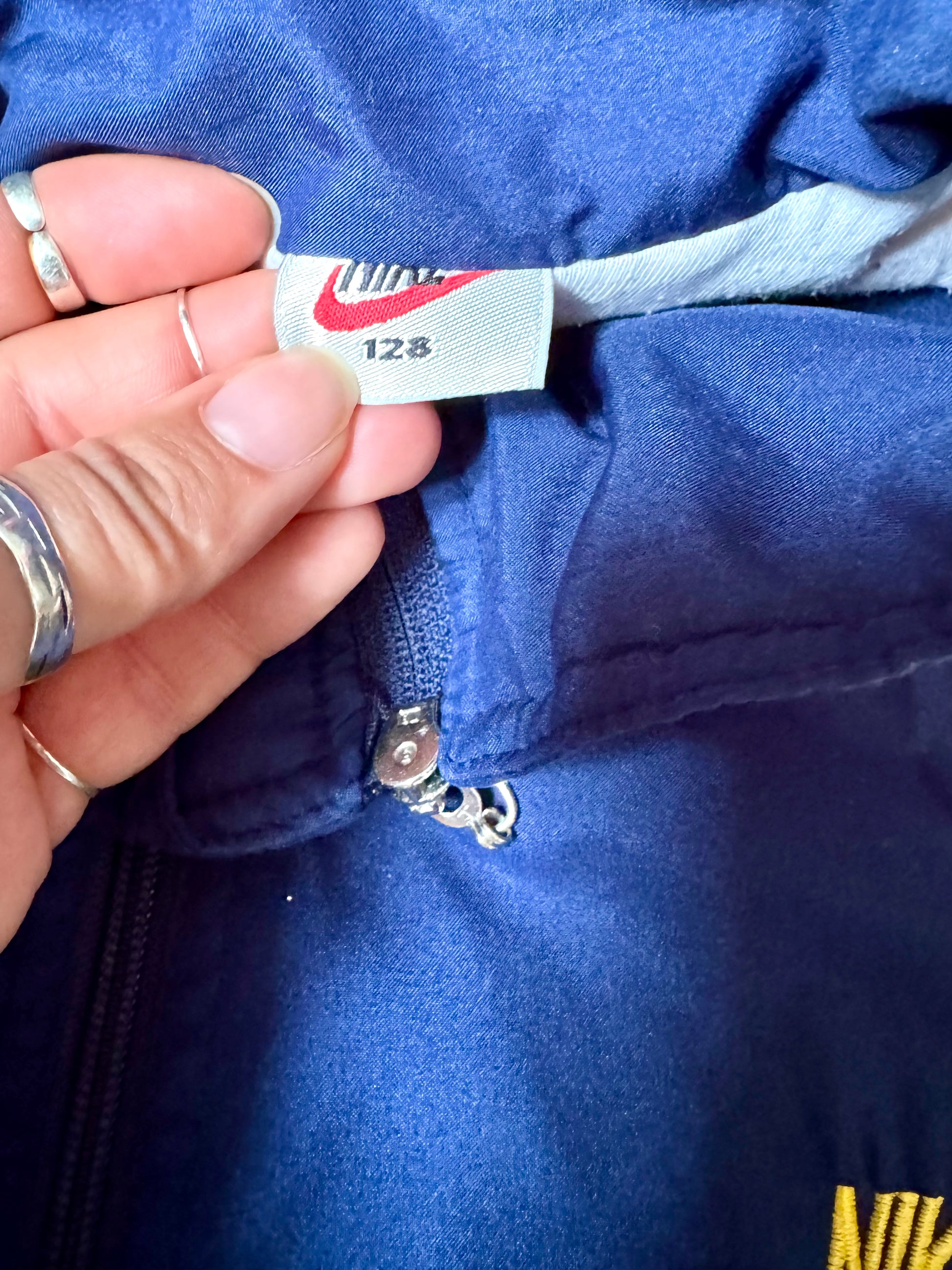 Kids vintage 90s Nike windbreaker jacket. Vintage kids jacket. Nike spellout jacket. Handpicked for Bee Tiny kids vintage.
