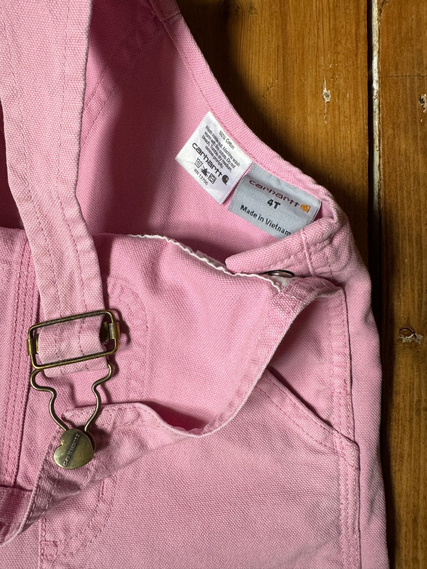 Pink Carhartt Denim Dungarees | 4 Years