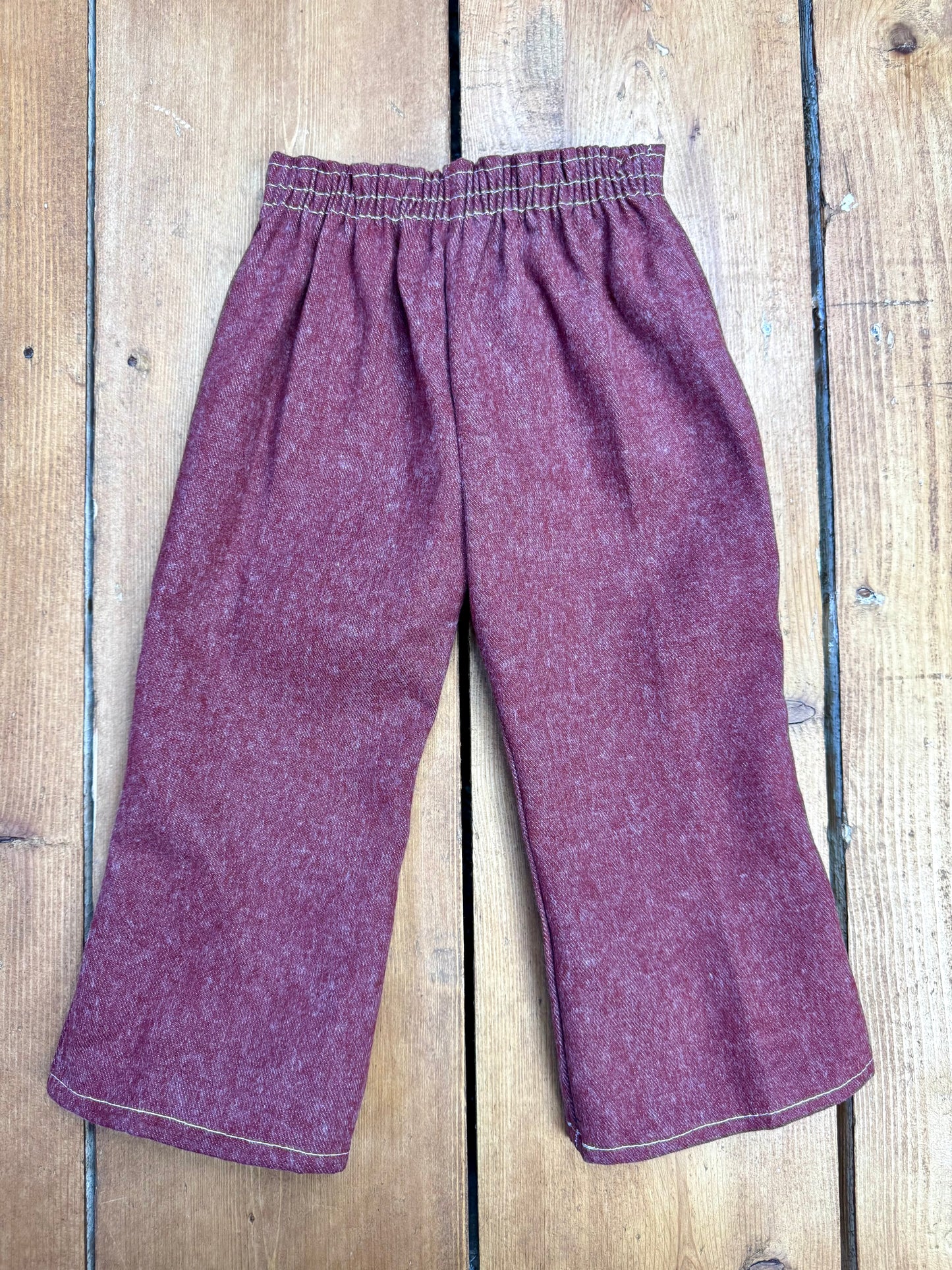 Vintage 70s Cuckoo Kids Brown Denim 2 Piece Set | 1-2 Years