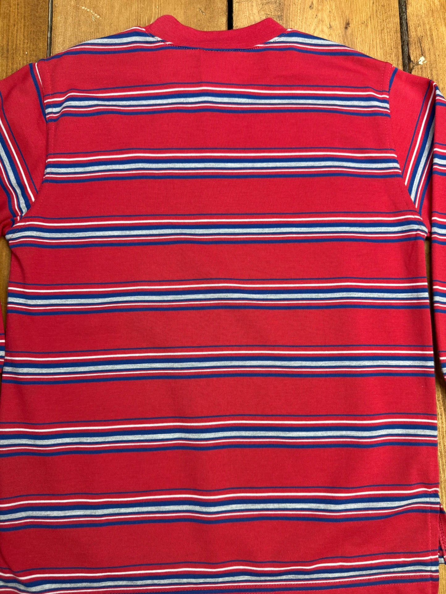 Vintage 90s Adams red striped long sleeve top. Age 4 years. Handpicked for Bee Tiny kids vintage. 