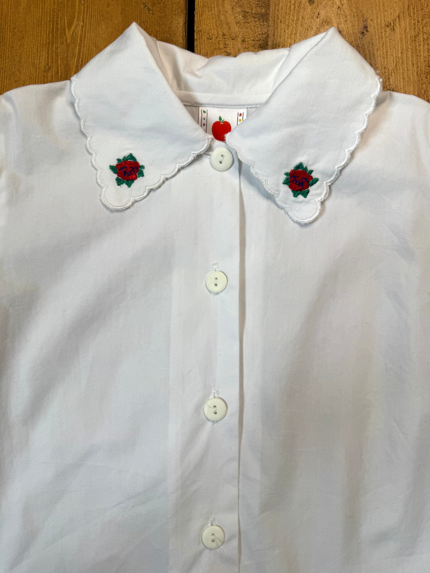 Vintage 90s Adams Embroidered Collar Blouse | 1-2 Year