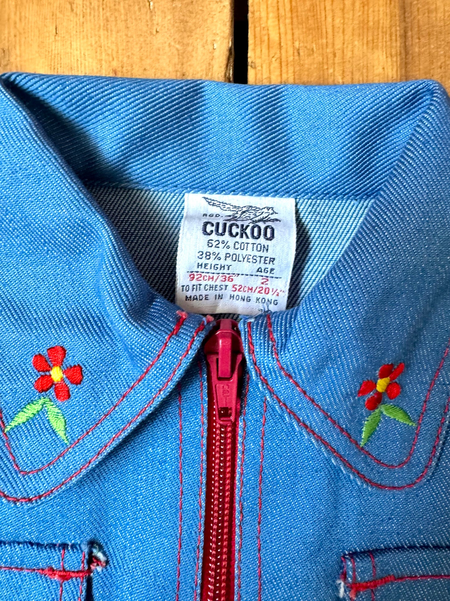 Vintage 70s Cuckoo Blue Floral Co-ord | 2 Years