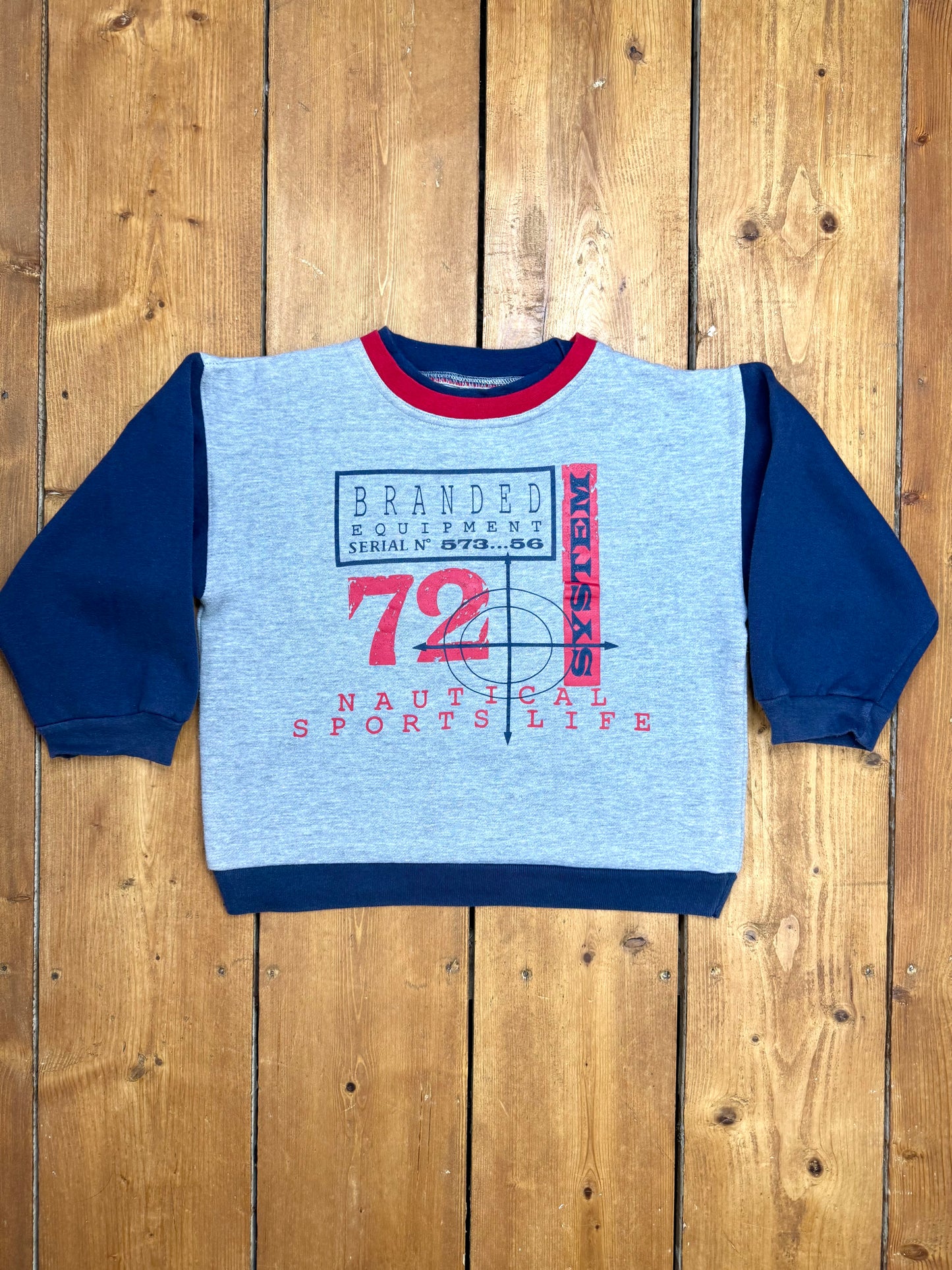 Vintage Y2K Initials Nautical Grey Sweatshirt | 5-6 Years