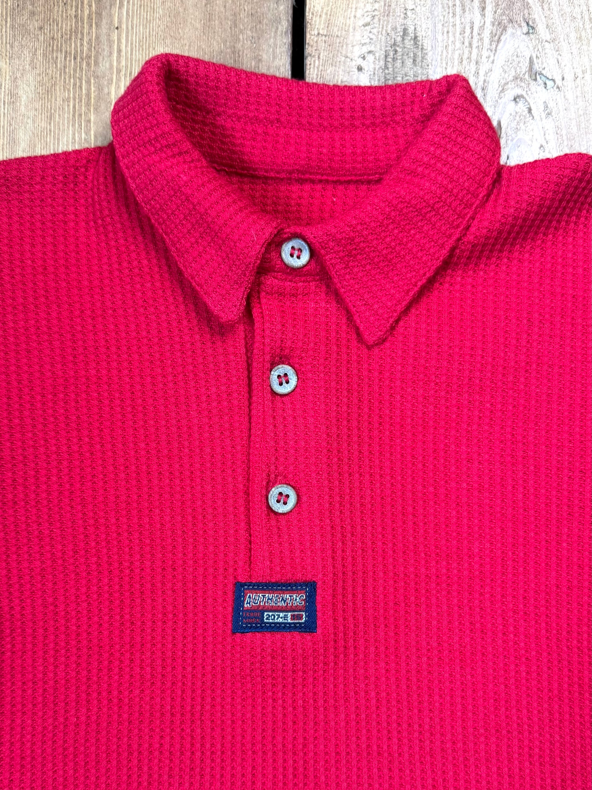 Vintage 90s St.Michaelred waffle kids polo top. Age 2-3 years. Handpicked for Bee Tiny kids vintage. 